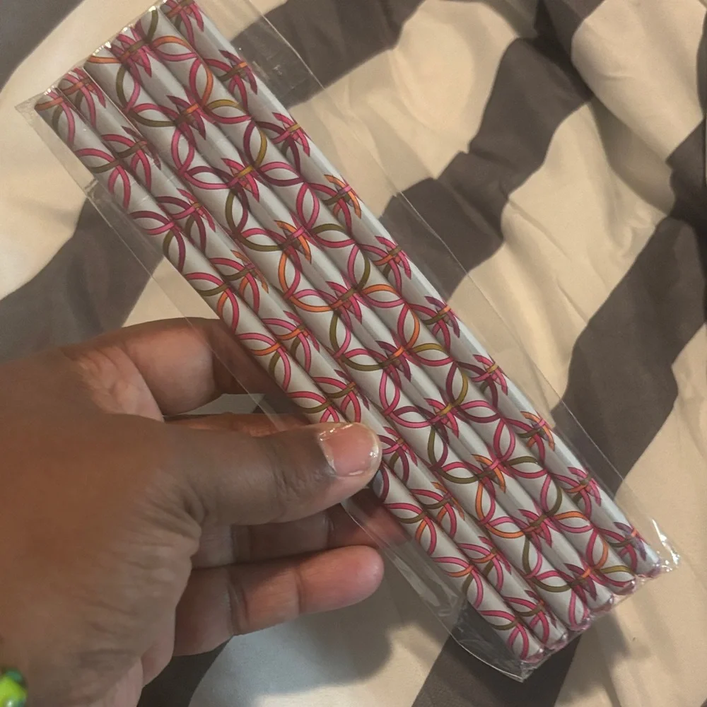 Vera Bradley Pink and White Pencil Case